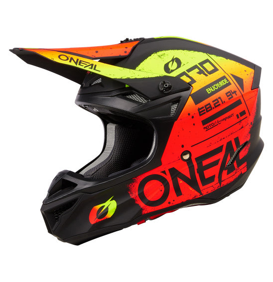 Oneal 5SRS Adult MX Helmet - Scarz Black/Red/Yellow
