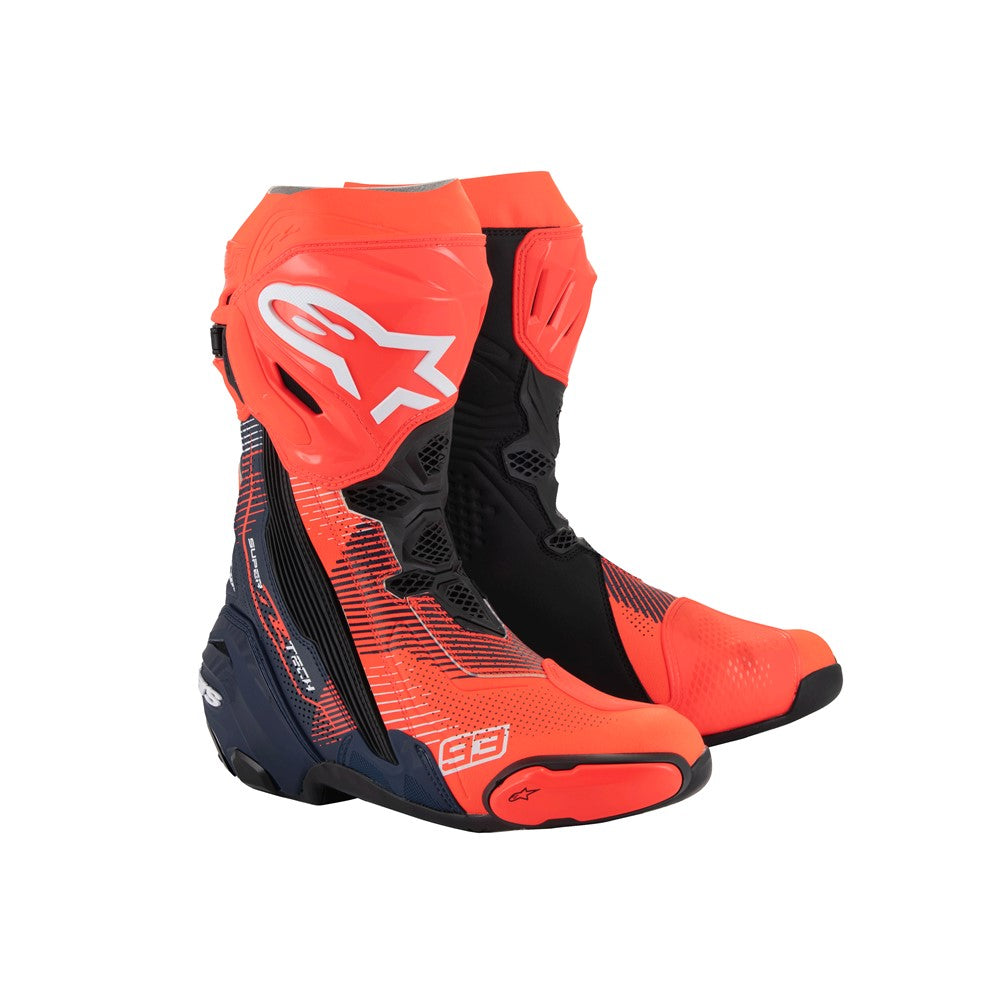 Alpinestars Supertech R Vented Boots - Limited Edition Marquez Red Fluoro / Dark Blue / Black