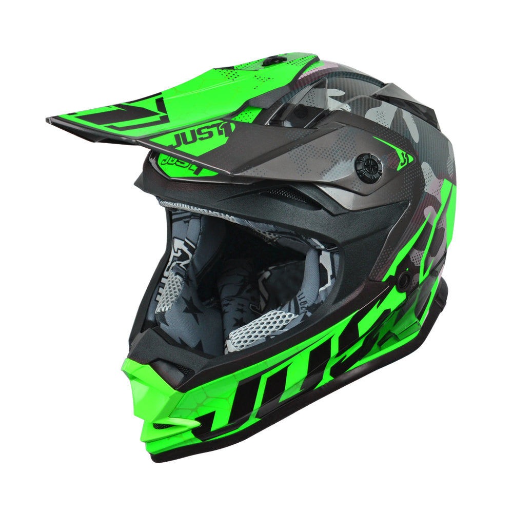 Just1 J32 Youth MX Helmet - Swat Camo Green