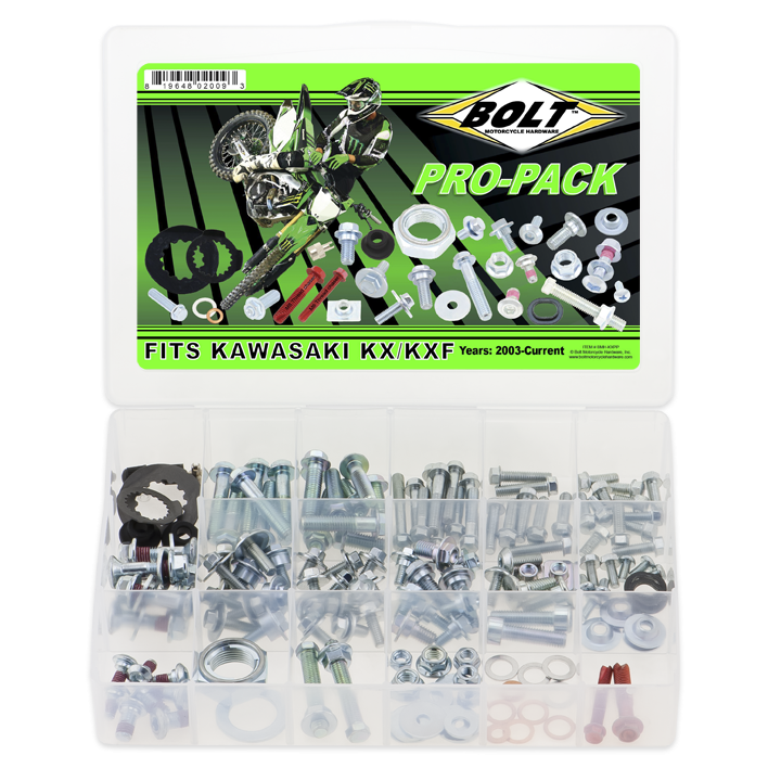 BOLT Kawasaki KX KXF Pro Pack Motorcycle Bolt Kit