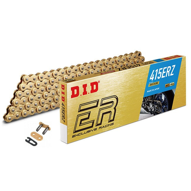 DID 415ERZ Non Sealed Gold Race Chain - 415 x 130 Link - Clip Link