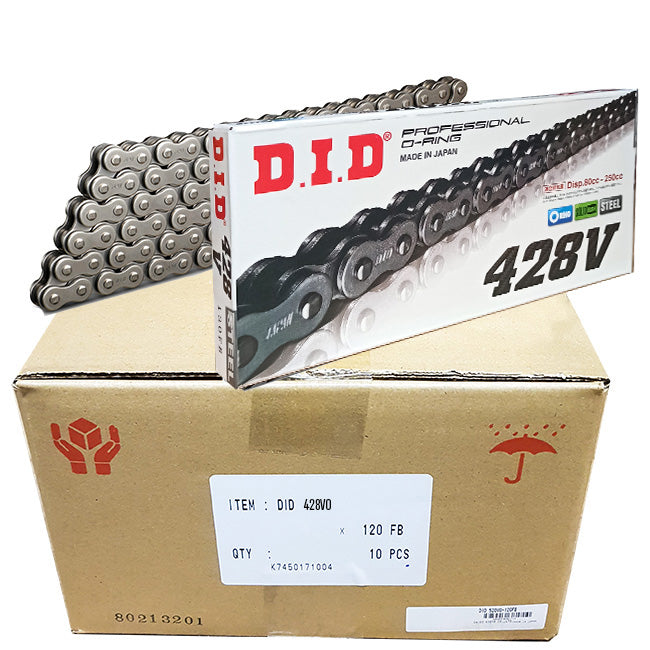 DID 428V O-Ring Chain - 428 x 120 Link - 10 Pack