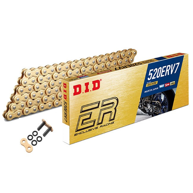 DID 520ERV7 X-Ring Racing Gold Chain - 520 x 120 Link - Rivet Link