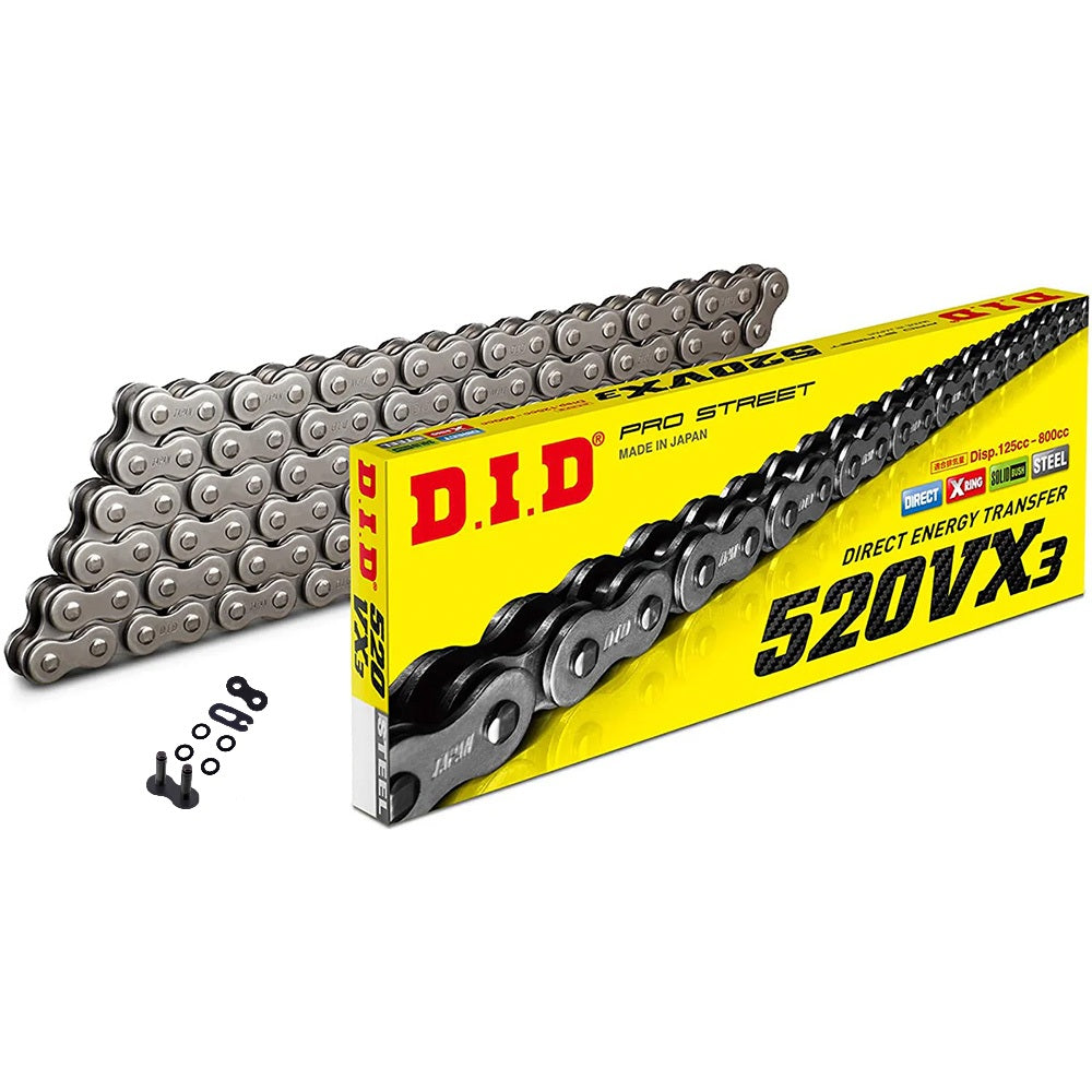 DID 520VX3 X-Ring Chain - 520 x 120 Link - Clip Link