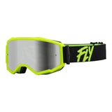 FLY Racing 2024 Zone Goggle - Black / Hi-Vis with Silver Mirror / Smoke Lens