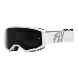 FLY Racing 2024 Youth Zone Goggle - White with Dark Smoke Lens