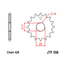Load image into Gallery viewer, JT Front Sprocket - Yamaha YZ85 - 14T - 428P