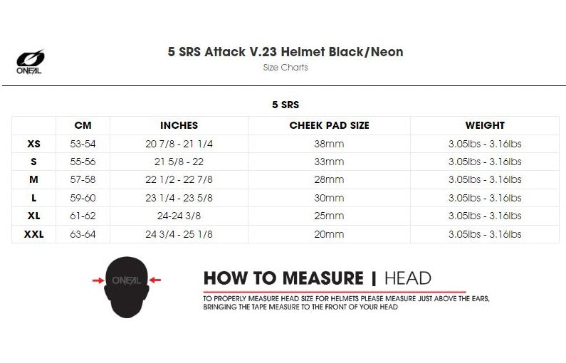 Oneal 5SRS Adult Helmet - Attack V.23 Black/White