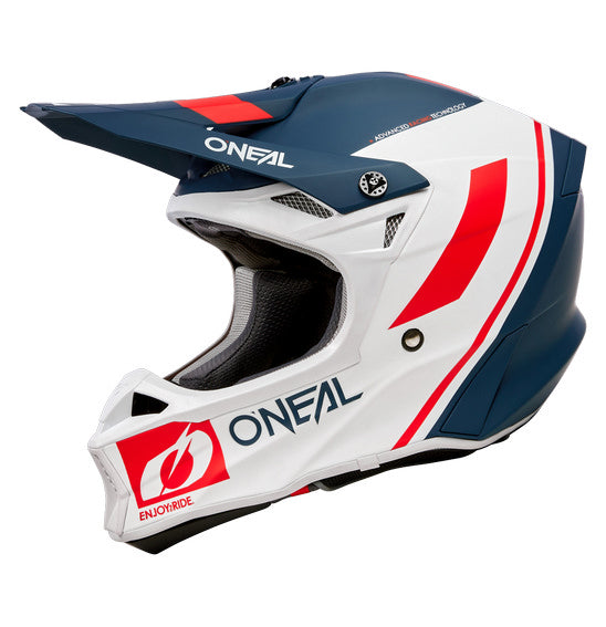 Oneal 10SRS Adult MX Helmet - Flow Blue/White/Red