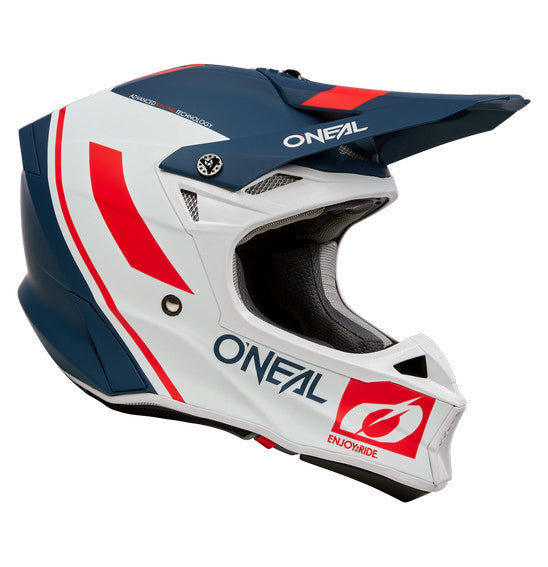 Oneal 10SRS Adult MX Helmet - Flow Blue/White/Red