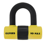 Oxford Disc Lock & Padlock HD Max 14mm - Yellow