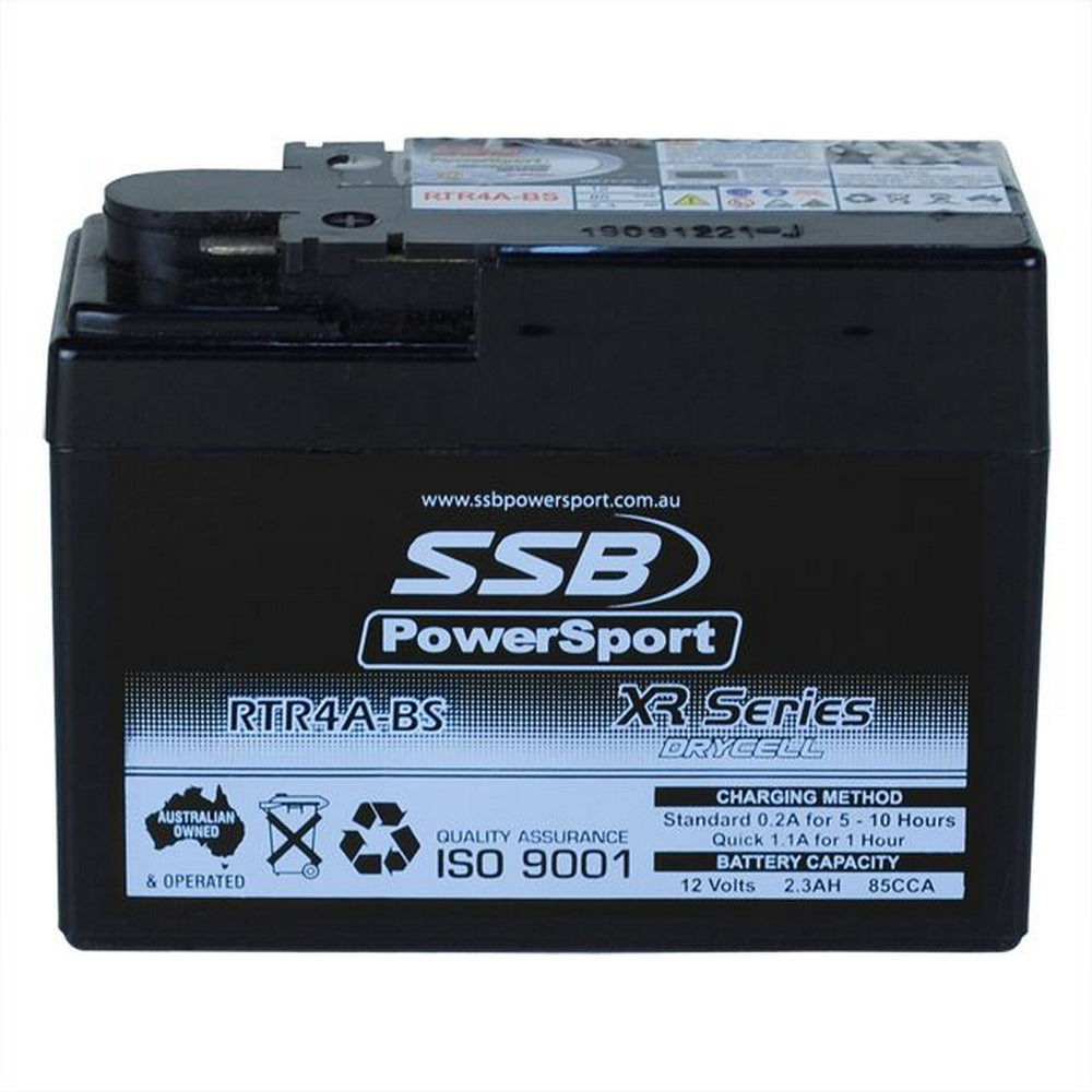 SSB RTR4A-BS XR Series AGM Motorcycle Battery - YTR4A-BS