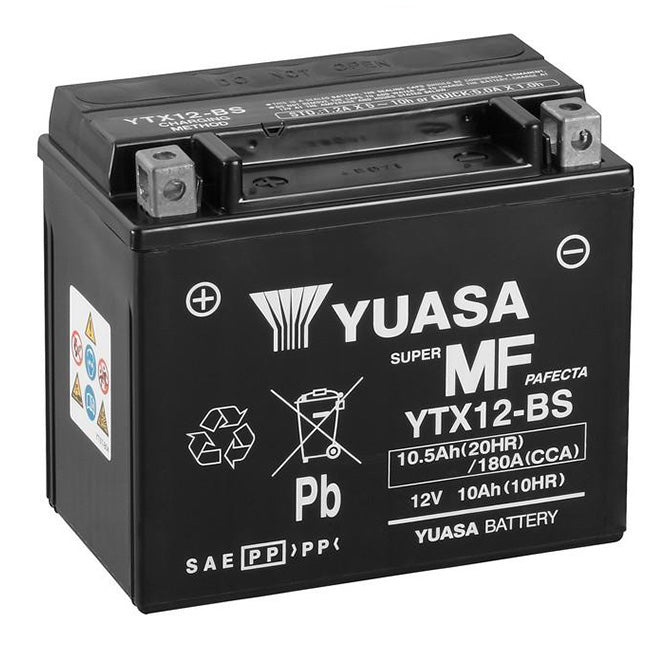 Yuasa YTX12BS Factory Activated Motorcycle Battery