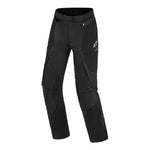 Black pants with multiple pockets on a white background