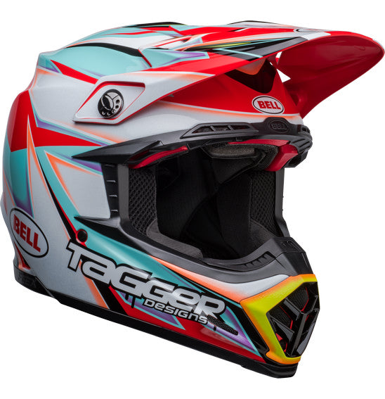 Bell Moto-9S Flex Helmet - Tagger Edge White/Aqua