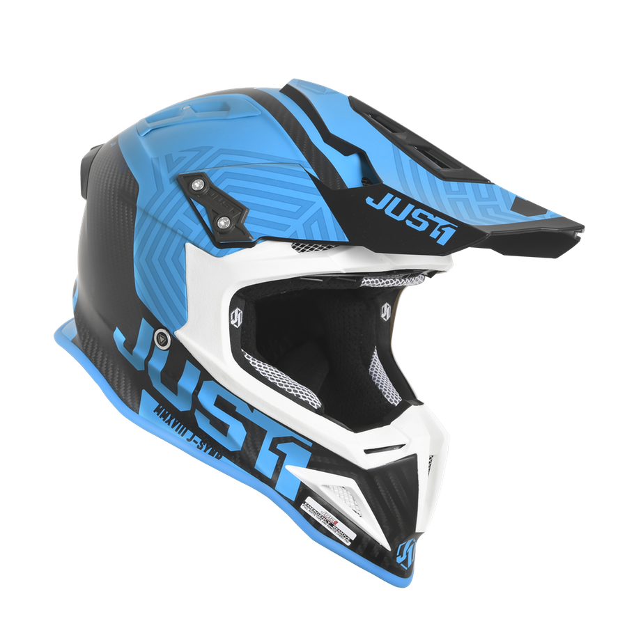 Just1 J12 Adult MX Helmet - Syncro Carbon/Matt Blue