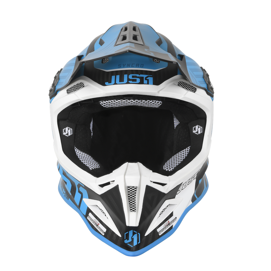 Just1 J12 Adult MX Helmet - Syncro Carbon/Matt Blue