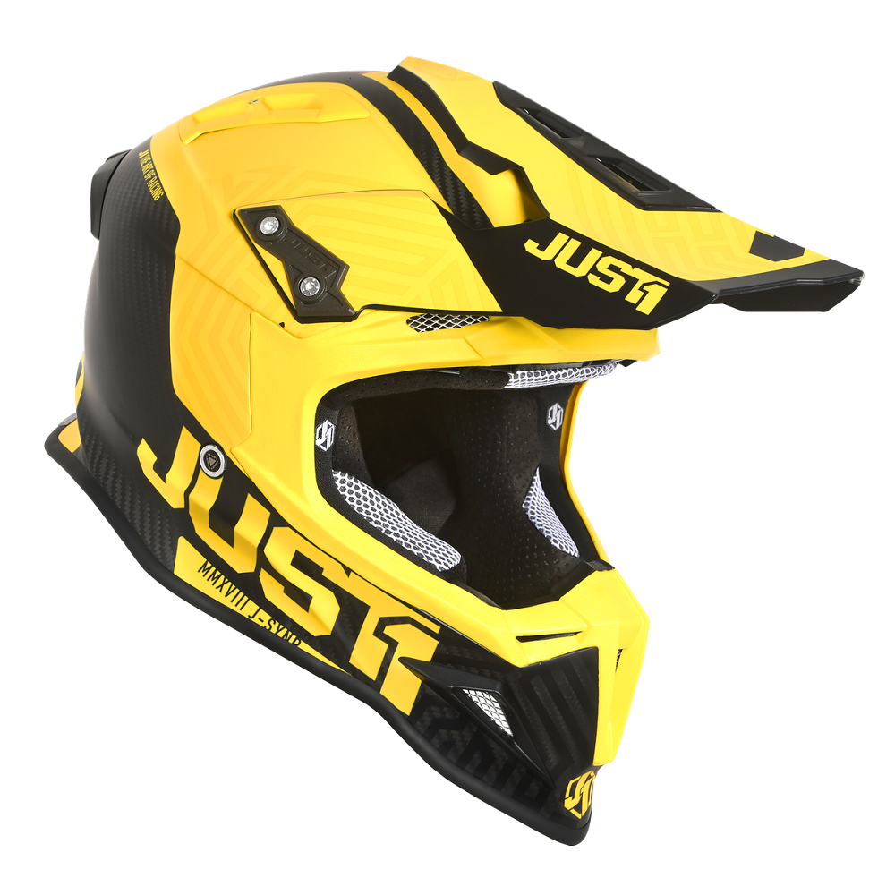 Just1 J12 Adult MX Helmet - Syncro Carbon Matt Yellow