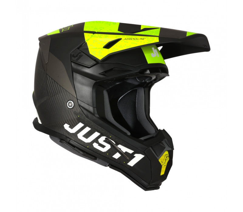 Just1 J22 Youth MX Helmet - Carbon Adrenaline Black/Yellow