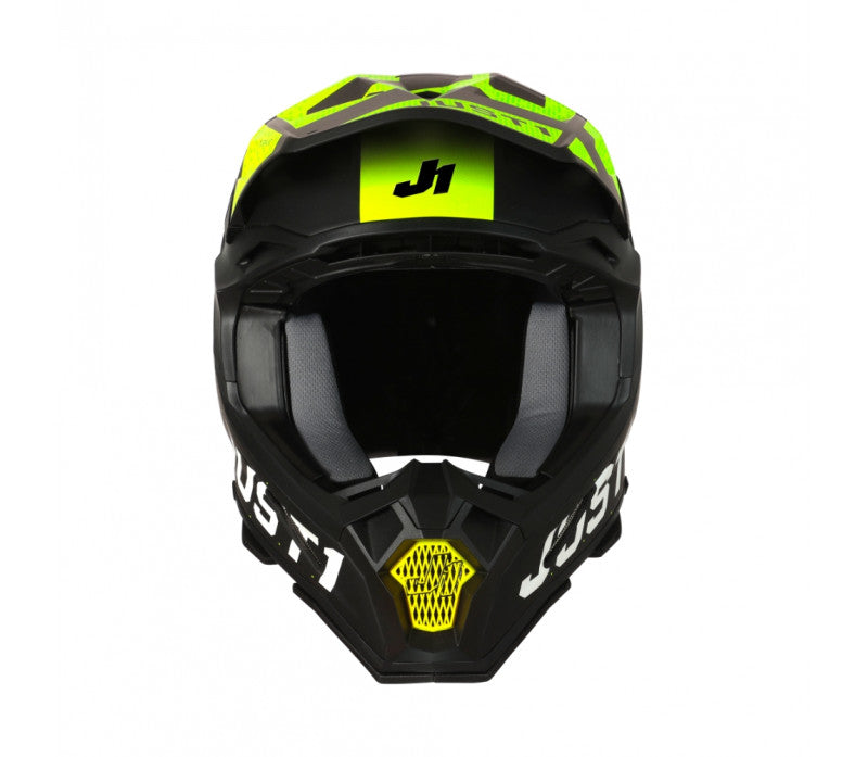 Just1 J22 Youth MX Helmet - Carbon Adrenaline Black/Yellow