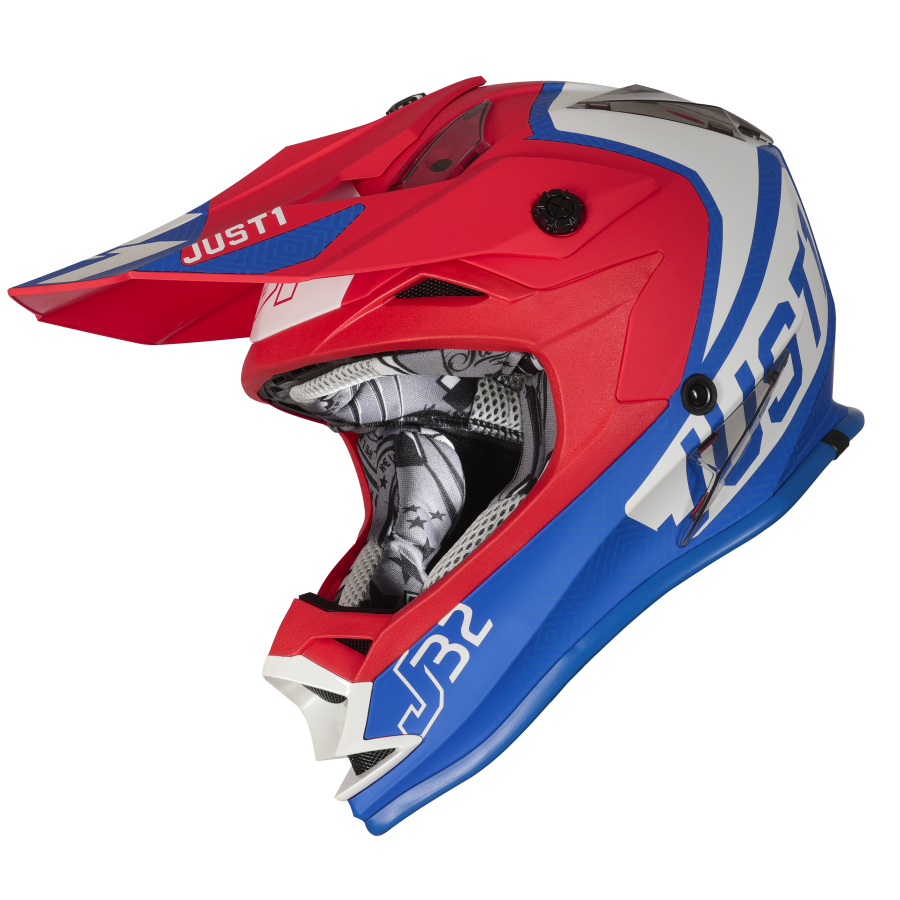 Just1 J32 Youth MX Helmet - Vertigo Blue/White/Red