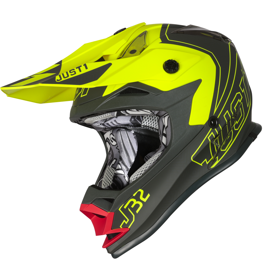 Just1 J32 Youth MX Helmet - Vertigo Grey/Yellow