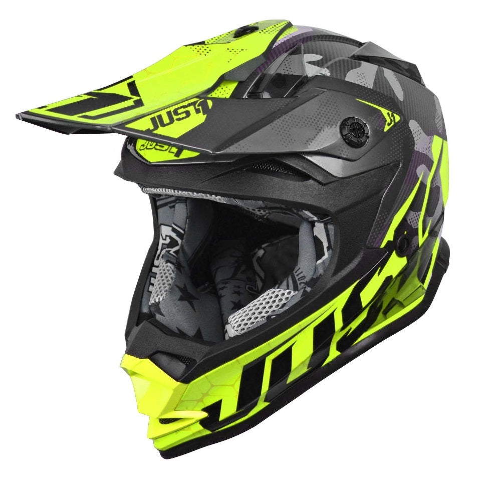 Just1 J32 Youth MX Helmet - Swat Camo Yellow