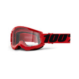 100% Strata 2 Goggles Adult - Red - Clear Lens