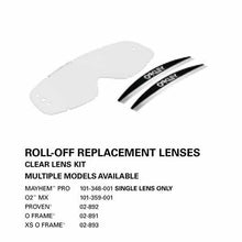 Load image into Gallery viewer, OA-101-348-001 - Oakley Mayhem Pro roll-off clear replacement lens comes with two mud flaps