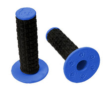 Load image into Gallery viewer, TORC1 RACING HANDLEBAR GRIPS ENDURO DUAL COMPOUND MX BLACK BLUE INCLUDES GRIP GLUE