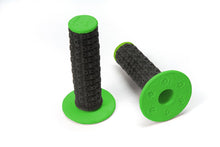 Load image into Gallery viewer, TORC1 RACING HANDLEBAR GRIPS ENDURO DUAL COMPOUND MX BLACK GREEN INCLUDES GRIP GLUE