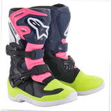Alpinestars Kids Tech-3s MX Boots - Black Blue Pink