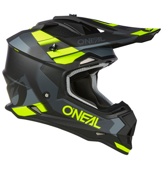 Oneal S2 Adult MX Helmet - Spyde Black Grey Yellow