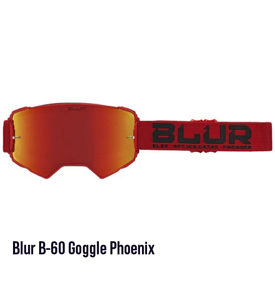 Blur B-60 Adult MX Goggle - Phoenix Matt Red - Red Lens
