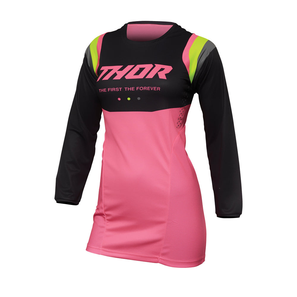 Thor Womens Pulse MX Jersey - Rev Charcoal Pink - S22