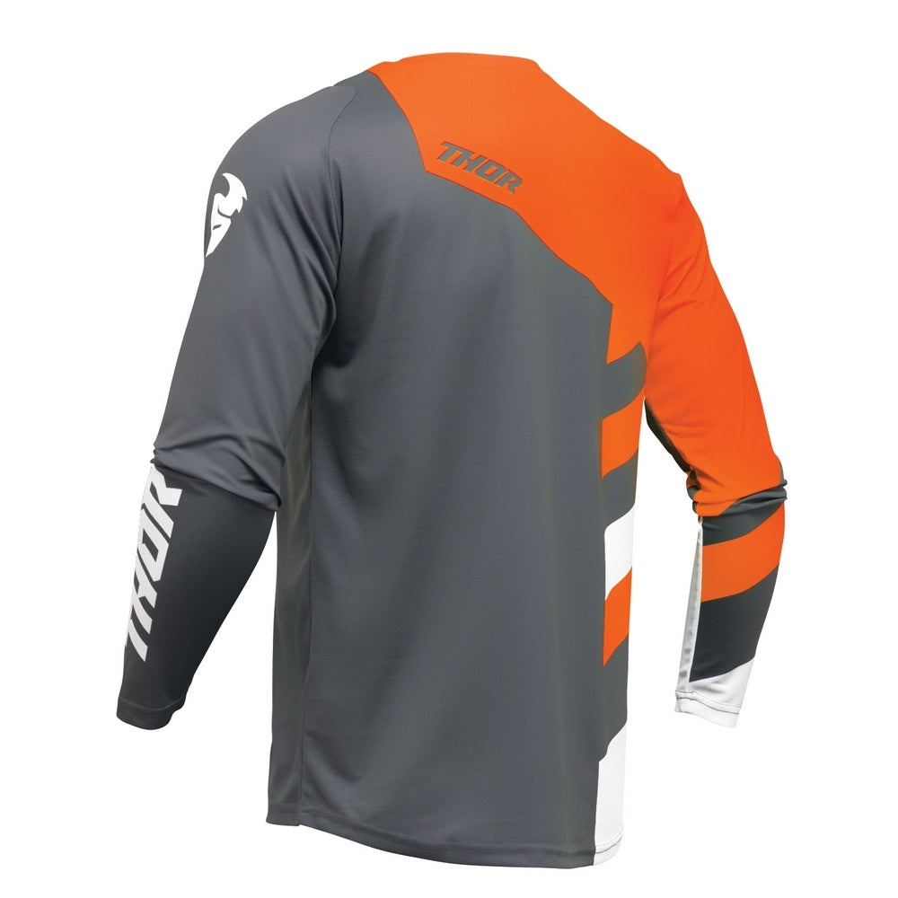 Thor Sector Youth MX Jersey - Checker Charcoal/Orange