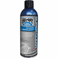 Load image into Gallery viewer, Bel-Ray Super Clean Chain Lube is the latest innovation in chain lubricant technology with an outer protective coating that will not attract dirt, sand or grit and will NOT fling off. Available in two can sizes