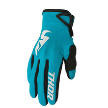 Load image into Gallery viewer, THOR ADULT WOMENS MX GLOVES S23 - SECTOR AQUA/WHITE
