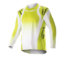 Load image into Gallery viewer, Alpinestars Youth Racer Push MX Jersey - Yellow Fluoro/White