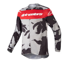Load image into Gallery viewer, Alpinestars Youth Racer Tactical MX Jersey - Cast Gray Camo/Mars Red
