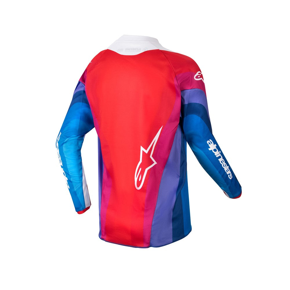 Alpinestars Youth Racer MX Jersey - Pneuma Blue/Mars Red/White