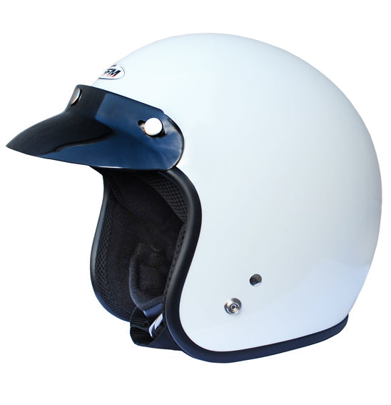 FFM : Small : Jetpro 2 : Gloss White : Open Face Helmet : Low Rider