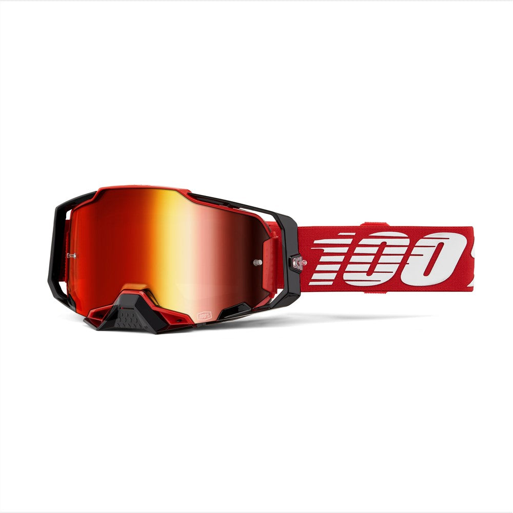 100% Armega MX Goggles - Red - Mirror Red Lens