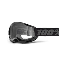 Load image into Gallery viewer, 100% Strata 2 Adult MX Goggles - Black - Clear Lens