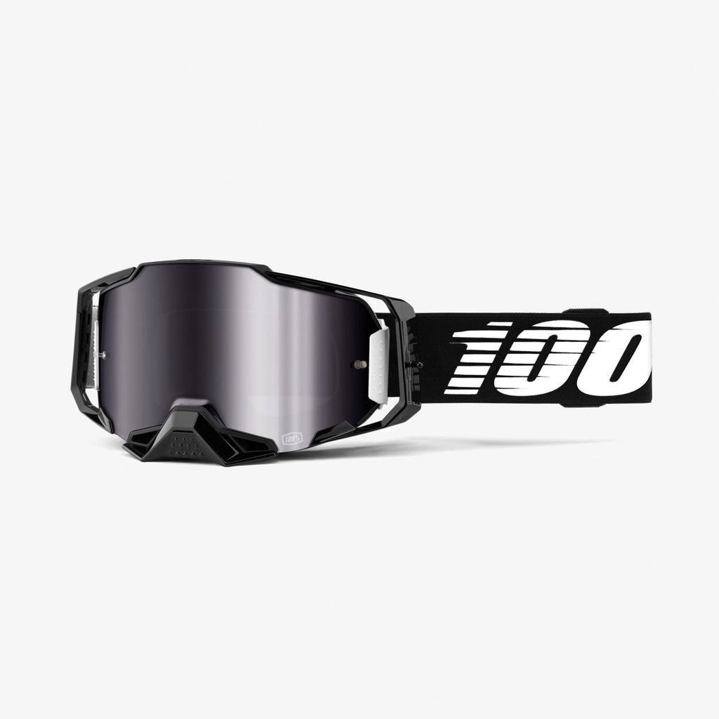 100% Armega Goggles - Adult - Black - Mirror Silver Lens