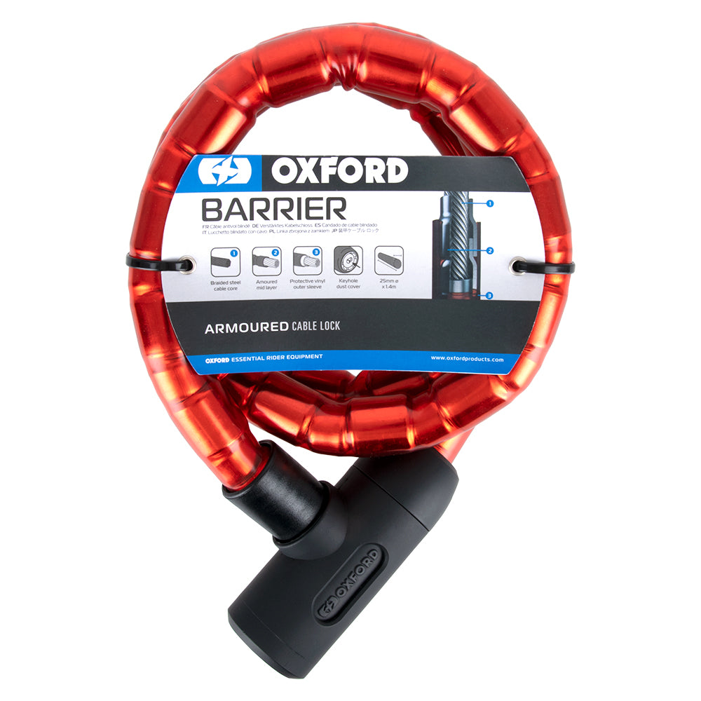 Oxford Barrier Armoured Cable - 1.5 Meter x 25mm - Red