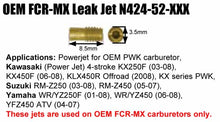 Load image into Gallery viewer, OEM FCR-MX Leak Jet N424-52-xxx available in sizes 35 through to 140