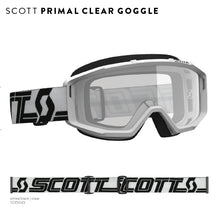 Load image into Gallery viewer, Primal Goggle Clear White/Blk Clear Lens