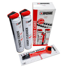 Load image into Gallery viewer, Ipone Road Chain Lube Care Pack - 750ml Cans + FREE Chain Brush