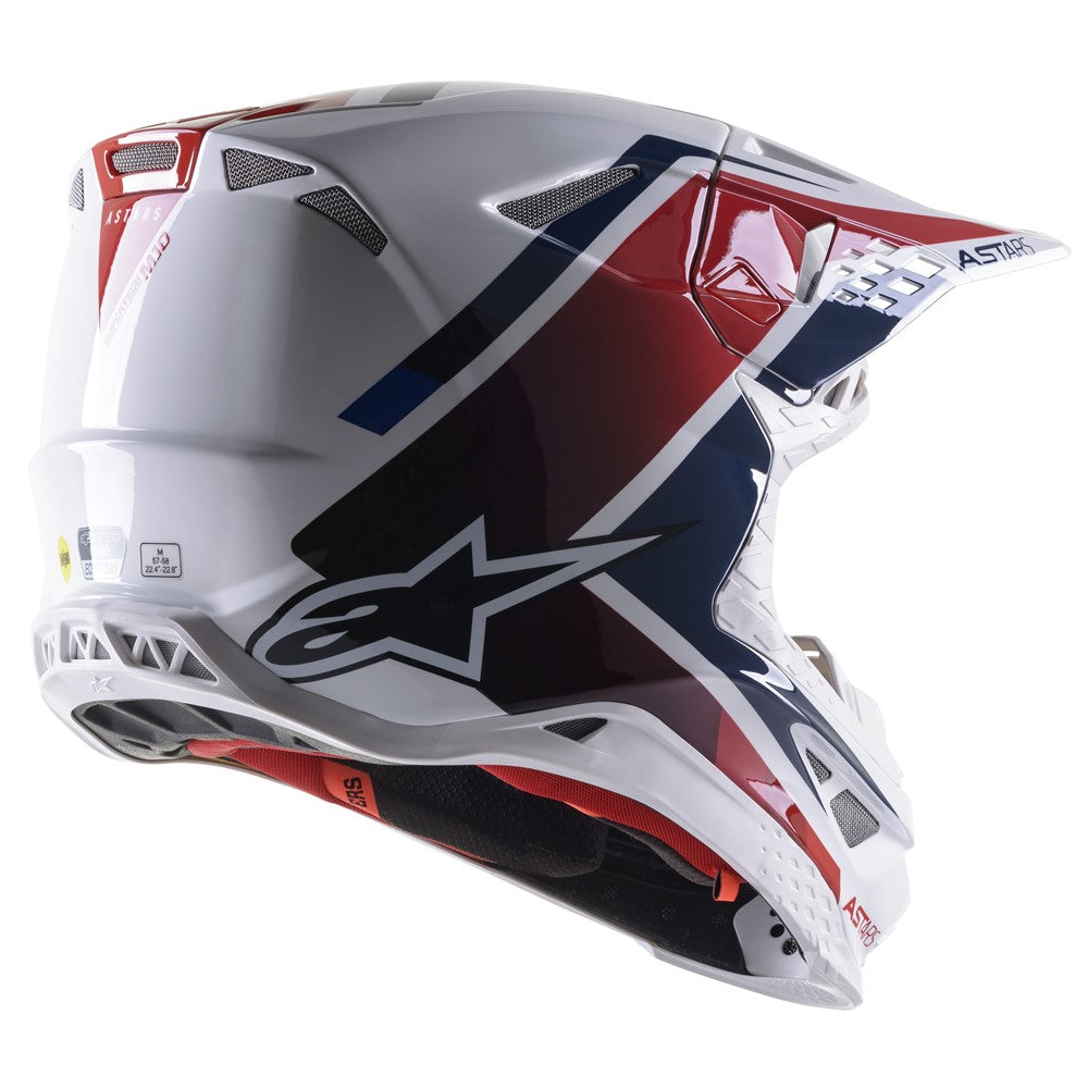 Alpinestars Supertech S-M10 Carbon Meta 2 Helmet White/Red/Blue